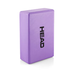 HEAD Yoga Block High Density PE Foam | Yoga Bricks for Balancing | Yoga Blocks Set of 1 | Yoga Accessories for Men & Women | Yoga Equipment for Improving Posture | Workout Support Bricks - Purple