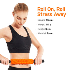 HEAD Massage Bar - 55 CM Long | EVA Foam | Deep Tissue Muscle Massage Roller Stick for Muscle Pain Relief | Neck and Back Massager for Pain Relief | Relieve Muscles Soreness, Cramping, Tightness |