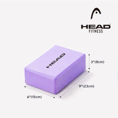 HEAD Yoga Block High Density PE Foam | Yoga Bricks for Balancing | Yoga Blocks Set of 2 | Yoga Accessories for Men & Women | Yoga Equipment for Improving Posture | Workout Support Bricks - Purple