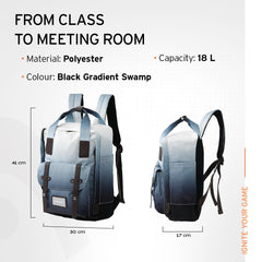 HEAD Chroma Elegance Series Standard Backpack 18 Litres Swamp-Pastel 100% Polyester (Black Gradient)