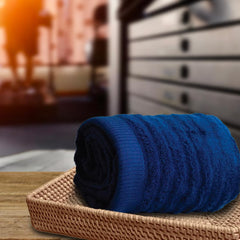 HEAD Bamboo Gym Towel for Men Workout | 100% Bamboo Bath Towels | Ultra Soft & Absorbent Sports Towels | Quick Dry Hand Towel for Gym | Gym Towel for Women Workout | 29 x 59 inches, 600 GSM, Navy Blue