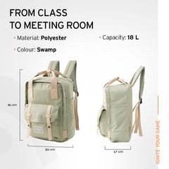 HEAD Chroma Elegance Series Standard Backpack 18 Litres Swamp-Pastel 100% Polyester (Pastel Green)