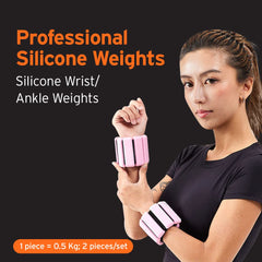 HEAD Ankle Weights and Wrist Weights (0.5 Kg each) | Adjustable Weights (2 x 1.1 Lbs) | Leg Weights For Home Gym | Wrist Wraps for Yoga, Pilates, Cardio | Hand Grip & Wrist Support Fitness Band - Pink