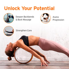 HEAD Yoga Wheel for Men & Women | Yoga Ring 13x5 Inch | Yoga Wheel for Back Bends | Big Circle Wheel for Abs, Stretching, Deep Tissue Massage, Back Pain & Body Posture | ABS Material | Black & Orange