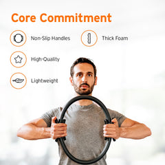 HEAD Pilates Ring (38 CM) | Magic Circle for Inner Thigh & Core Exercises | Fitness Ring for Women | Thigh Master & Yoga Ring | Home Workout Equipment for Toning & Flexibility | Training Ring - Black