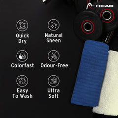 HEAD Bamboo Hand Towel - Set of 2 | Ultra Soft & Absorbent | Quick Dry | 100% Bamboo | 13 x 29 inches, 600 GSM (Navy Blue Combo)