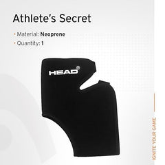 HEAD Premium Ankle Support Compression Brace For Injuries, Ankle Protection Guard Helpful In Pain Relief And Recovery. Ankle Band For Men & Women Neoprene Black - 1Pcs, Free Size