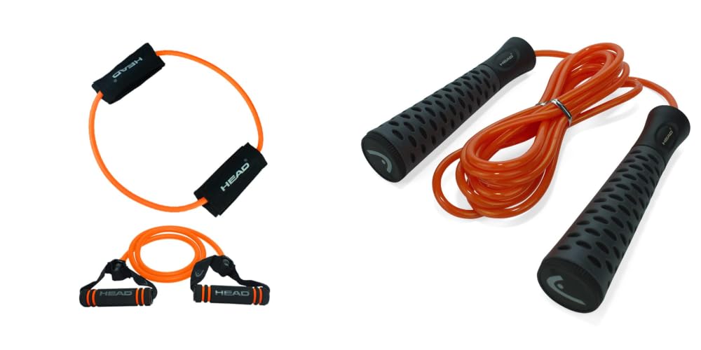 HEAD Resistance Tube + Ring Tube Combo & Skipping Rope | Resistance: 10Kg | Skipping Rope: 3M