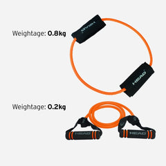 HEAD Resistance Tube + Ring Tube Combo & Skipping Rope | Resistance: 10Kg | Skipping Rope: 3M