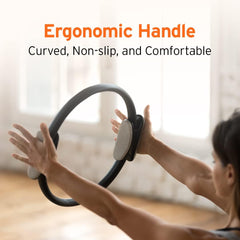 HEAD Pilates Ring - Full Body Toning Fitness | Stretching, Relaxation (Black) | Training Ring (38 CM) (Pilates Ring + Soft Dumbbells)