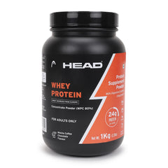 Head Premium 100% Whey Protein Concentrate Powder, Pack Of 1Kg, Mocha Coffee Flavor, 30 Servings, for Athletes, Sports & Fitness Enthusiast, Muscle Strength & Bone Health, Sugarfree, for Daily Protein Intake