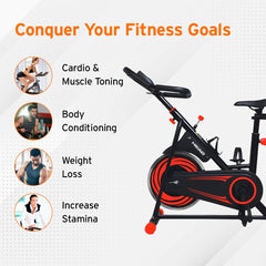 HEAD Vision MII Spin Bike | Adjustable Resistance & LCD Monitor | Fitness Cycle for Home Gym Workout | Ideal for Tummy & Lower Body | Max User Weight 110kg