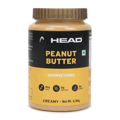 Head High Protein Peanut Butter (Unsweetened, Creamy, 2.3Kg) | 100% Pure Nuts | Protein Rich Nutritious Snack