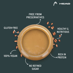 Head High Protein Peanut Butter (Unsweetened, Creamy, 2.3Kg) | 100% Pure Nuts | Protein Rich Nutritious Snack