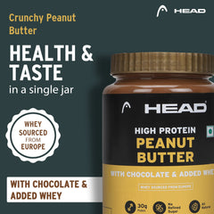 Head High Protein Peanut Butter (Chocolate, Crunchy, 2.3Kg) | 100% Pure Nuts | Added Whey | Protein Rich Nutritious Snack