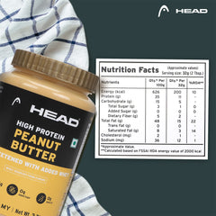 Head High Protein Peanut Butter (Unsweetened, Creamy, 2.3Kg) | 100% Pure Nuts | Added Whey | Protein Rich Nutritious Snack