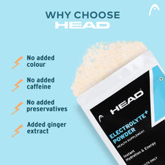 Head Electrolyte - 237g Oral Rehydration Powder with 5 Vital Ingredients Sodium, Potassium, Magnesium, Vitamin C And Vitamin D| Lemon Flavor |for Quick Hydration and Energy Booster | Instant Hydration