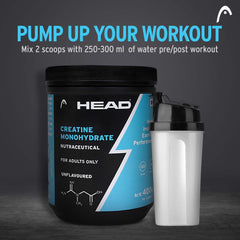 Head Pure Micronised Creatine Monohydrate (400g, Unflavoured) |Speedy Muscle Repair & Recovery | Supports Athletic Performance & Power