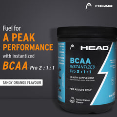 Head BCAA Powder for Adults 250g (42 Servings, Post/Intra Workout ,Orange Flavor) - Muscle Recovery, Endurance & Athletic Performance