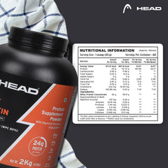 Head Premium 100% Whey Protein Concentrate Powder, Pack of 2Kg, Chocolate Cookie Cream Flavor, 60 Servings, for Athletes, Sports & Fitness Enthusiast, Muscle Strength & Bone Health, Sugarfree, for Daily Protein Intake