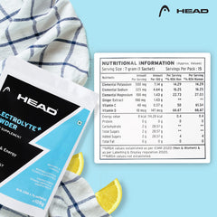 Head Electrolyte - 237g Oral Rehydration Powder with 5 Vital Ingredients Sodium, Potassium, Magnesium, Vitamin C And Vitamin D| Lemon Flavor |for Quick Hydration and Energy Booster | Instant Hydration