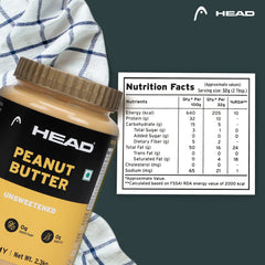 Head High Protein Peanut Butter (Unsweetened, Creamy, 2.3Kg) | 100% Pure Nuts | Protein Rich Nutritious Snack